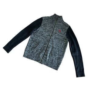 Abercrombie Kids Heather Gray Knit cardigan Sweater Full zip Boys 13/14